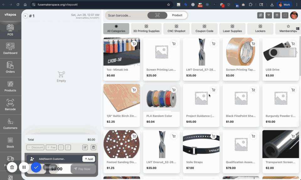 Point of Sale Transition for FUSE Maker Space